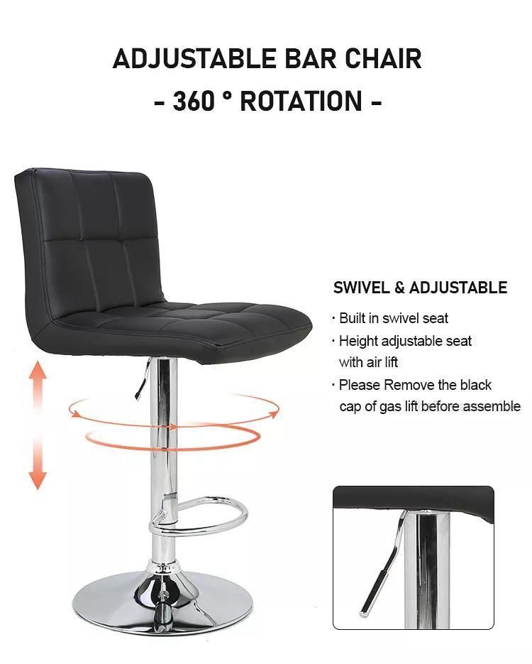 Red Swivel Bar Chair Without Wheels