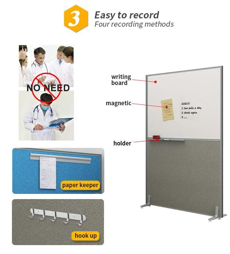 Hospital Folding Medical Curtain Hospital Bed Screen with Wheels