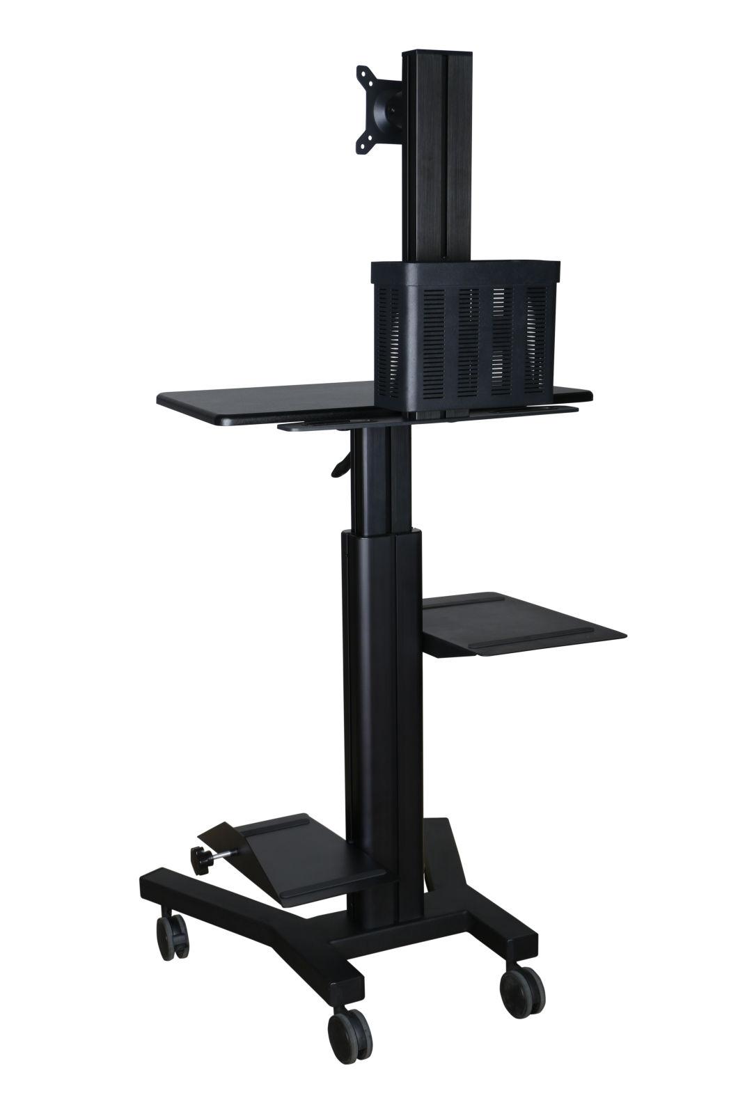 Silver / White / Black Gas Lift Mobile Computer Workstation (GAS 1601)