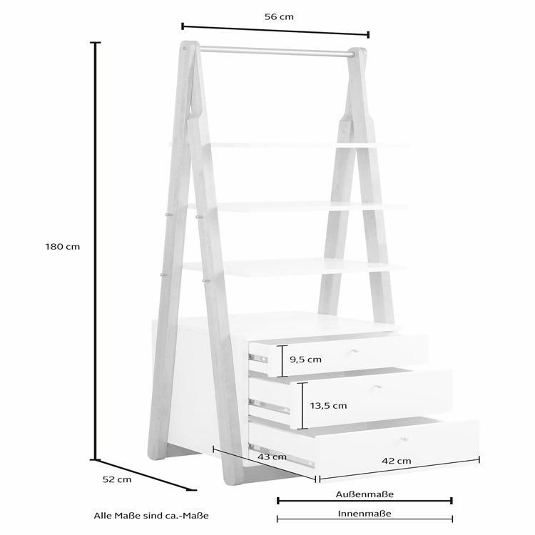Creative Furniture Tripod Type Wooden Shelf with One Cabinet
