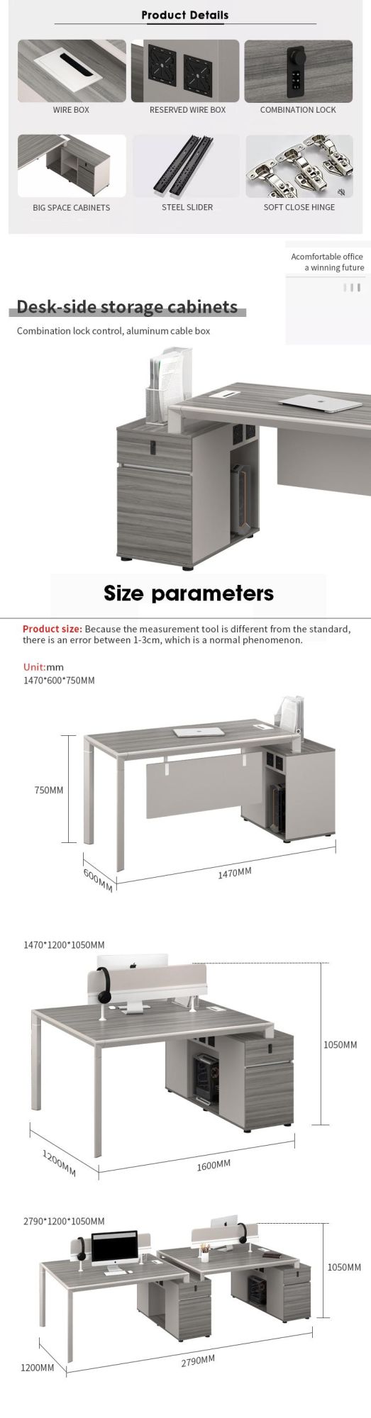 Factory Modular Customized Partition Screen Cubicle Office Workstation Table