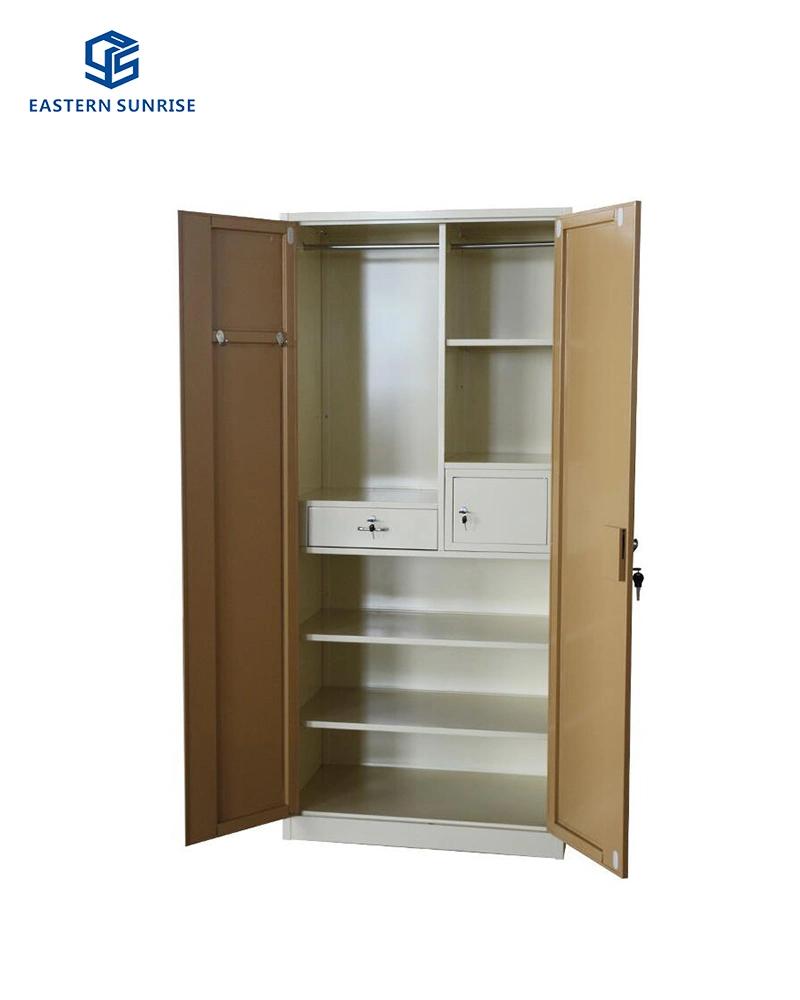 Modern Design 2-Door Home Use Steel Metal Wardrobe