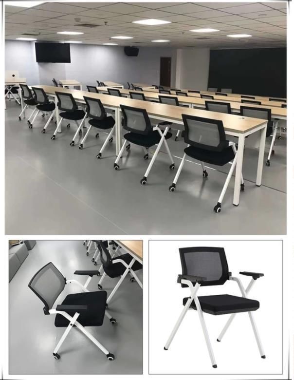 Folding Office Chair with Wheels Meeting Room Training Chair