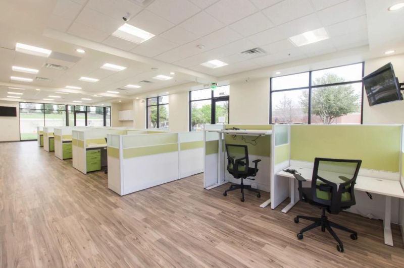 Customized Modern Green Office Cubicle in Texas