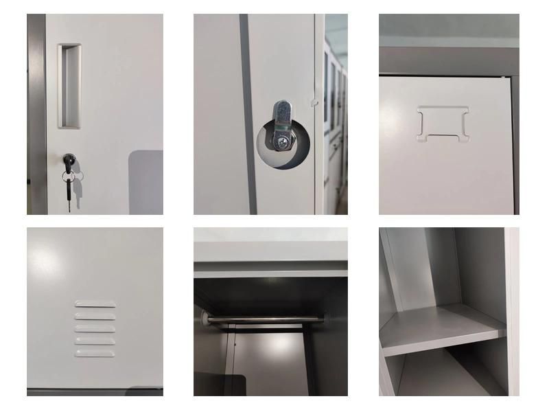 Storage Cabinet Employee Locker with 4 Compartments Orange