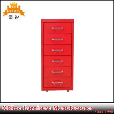 Small Six Drawer Mobile File Cabinet