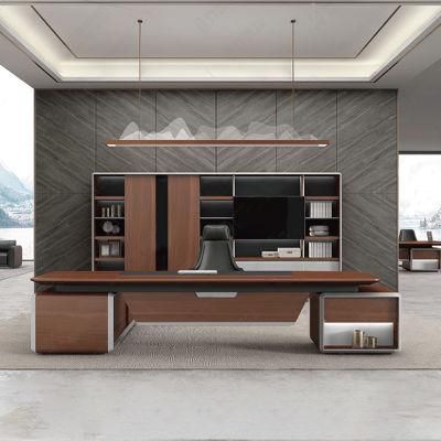 2021 MDF Veneer L Shaped Wooden Office Furniture Executive Desk