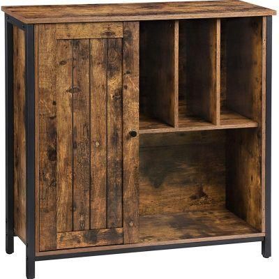 Semi-Enclosed Rustic Brown File Cabinet 0480