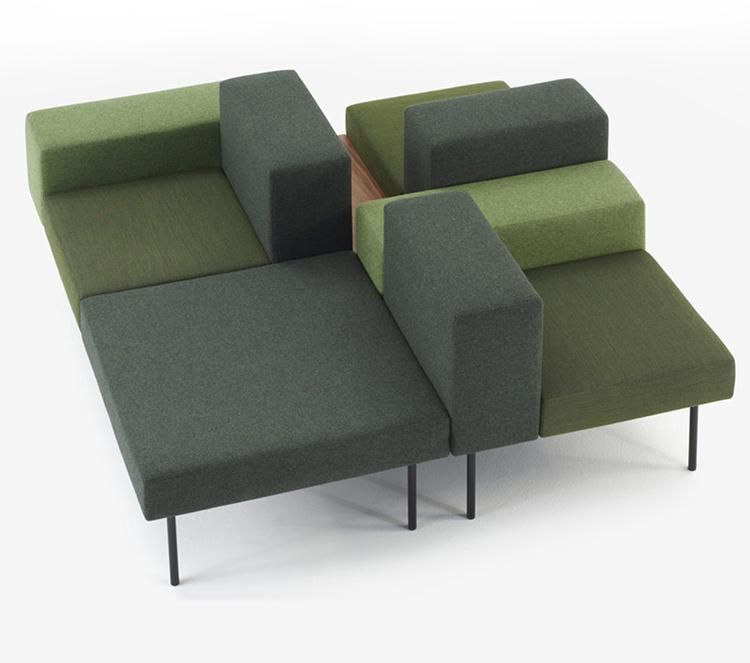 Modular Fabric Sofa Without Armrest for Public Area