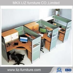 Popular 3 Person Office Partition Cubicle Partition with Overhead Cabinet 2053