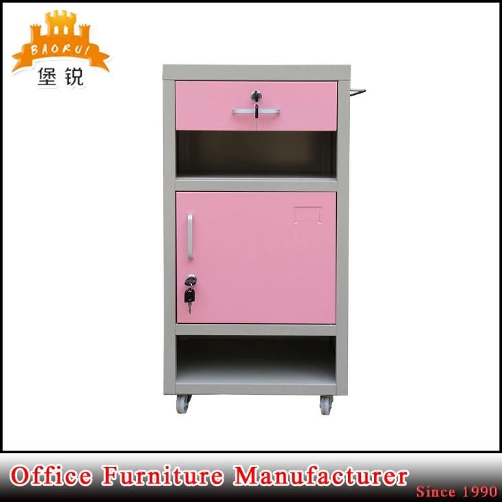 Customized Hospital Furniture Bedside Metal Mobile Medical Cabinet