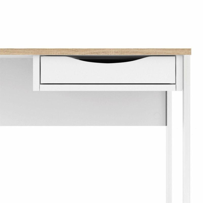 White Simple Office Staff Computer Writing Desk with Drawers for Sale