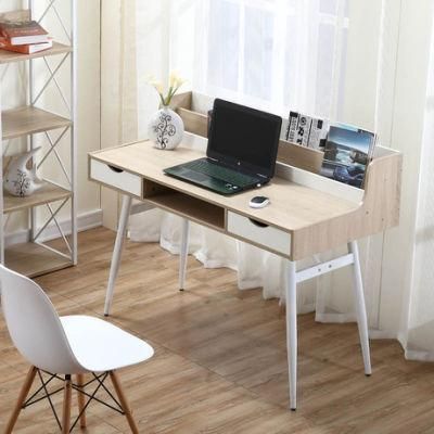 Computer Desk Office Home Furniture Wooden Steel Desk with Bookcase Notebook Study Room Laptop Table