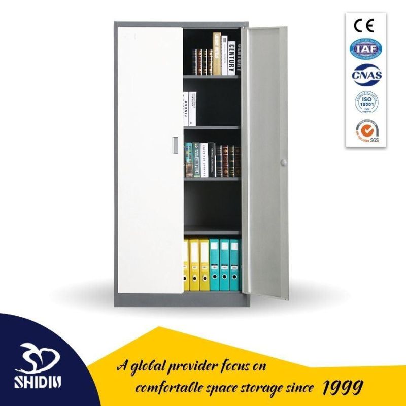 Swing Glass 2 Door Storage File Cabinet with Adjustable Shelves