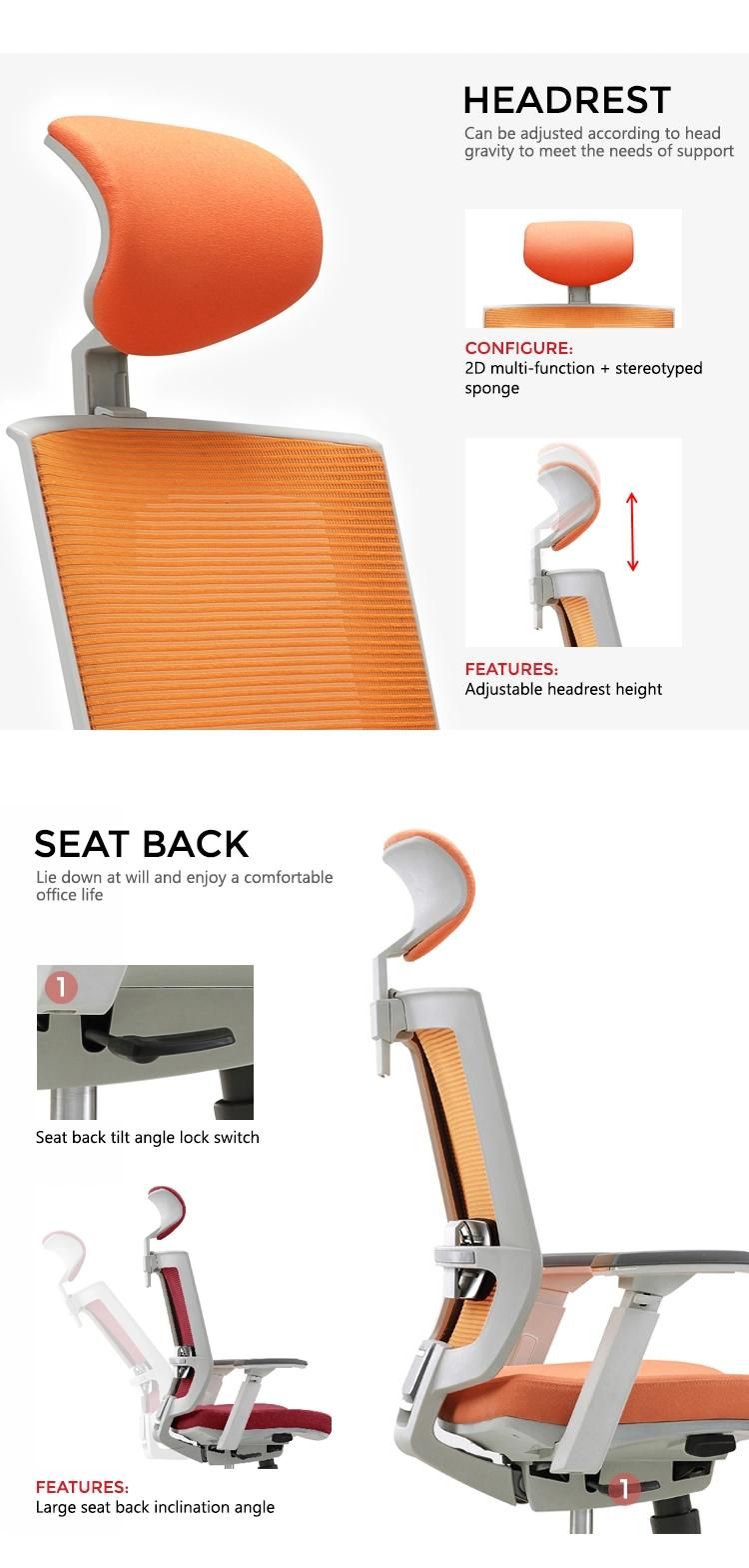New Arrival Manager Ergonomic Meeting Home Fabric Massage Recliner Headrest Mesh Swivel Office Chair