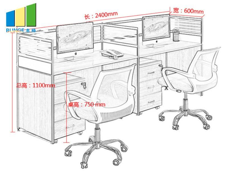 Modular Office Glass Cubicle Partitions Wooden Melamine Used Office Desks and Workstations for Sale