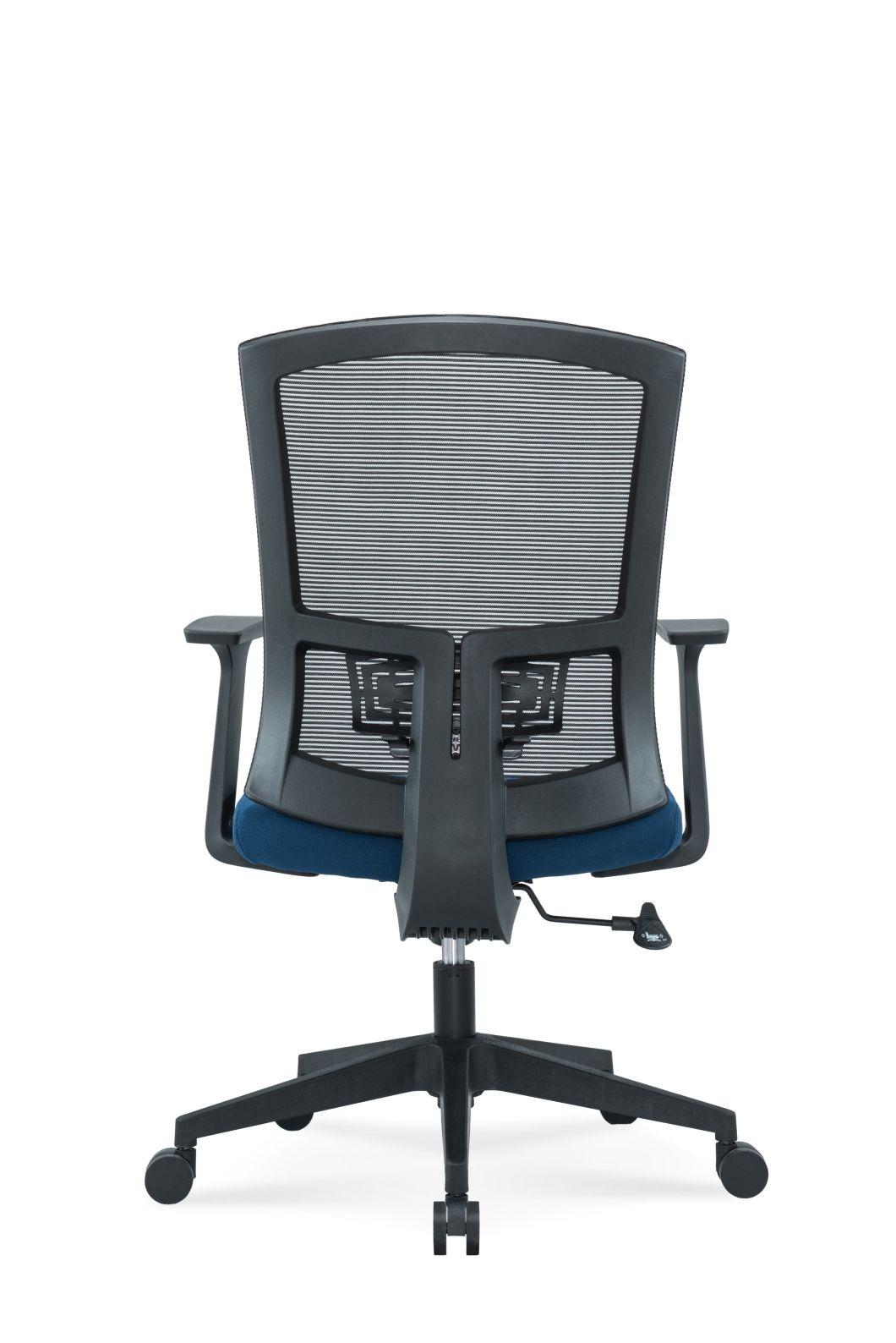Medium Back Swivel Lumbar Support Staff Modern Fabric Office Chair