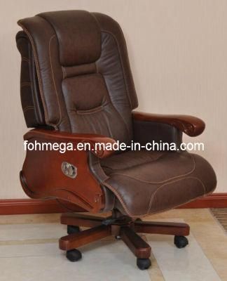 Wood Frame Leather Executive Office Recliner Chair (FOH-B106)