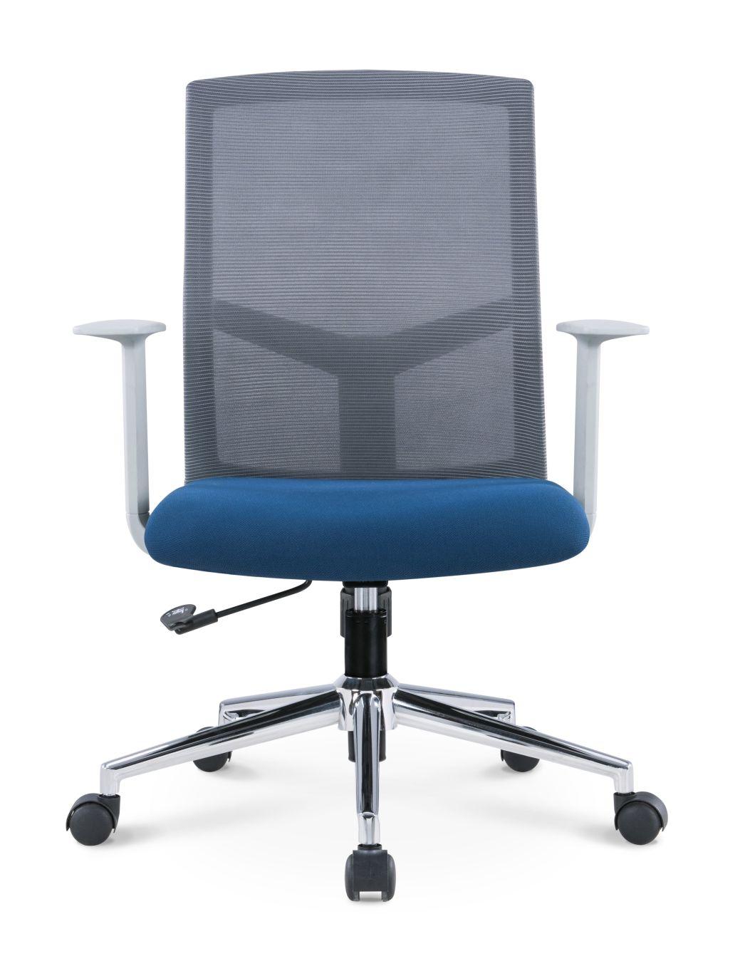 American BIFMA Standard European En1335 Medium Back Steel Base Swivel Staff Boss Executive Modern Fabric Office Chair