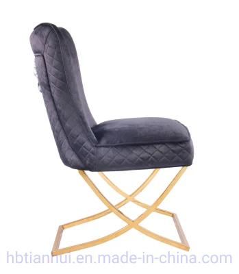 Home Furniture Velvet Navy Upholstery Dining Chair for Restaurant Chair