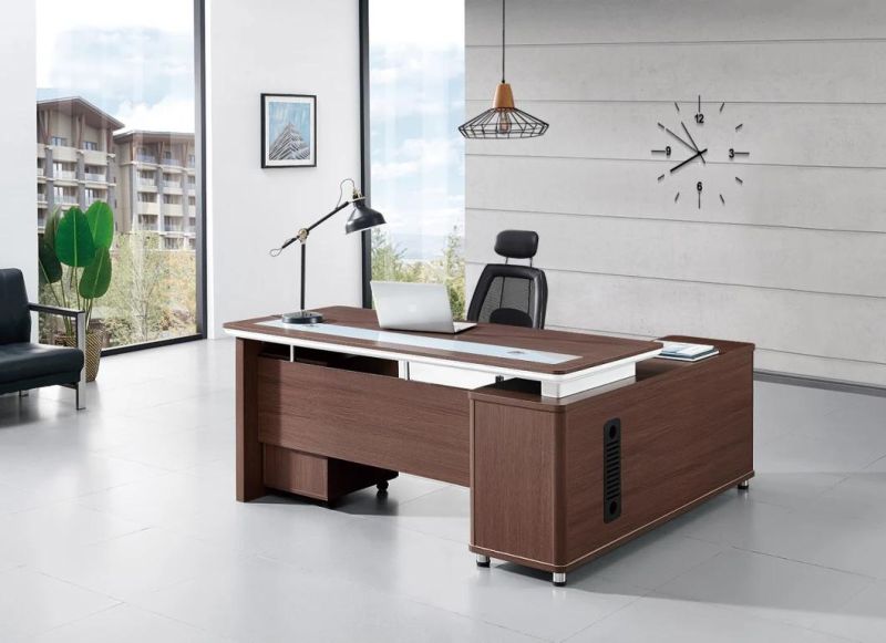 Hot Sale MDF L Shaped Wooden Office Desk Office Furniture Executive Desk