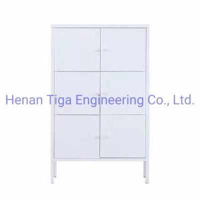 Hot Sale Colors Trendy Style Home Furniture Filling Chest Steel Storage 6 Door Cabinet