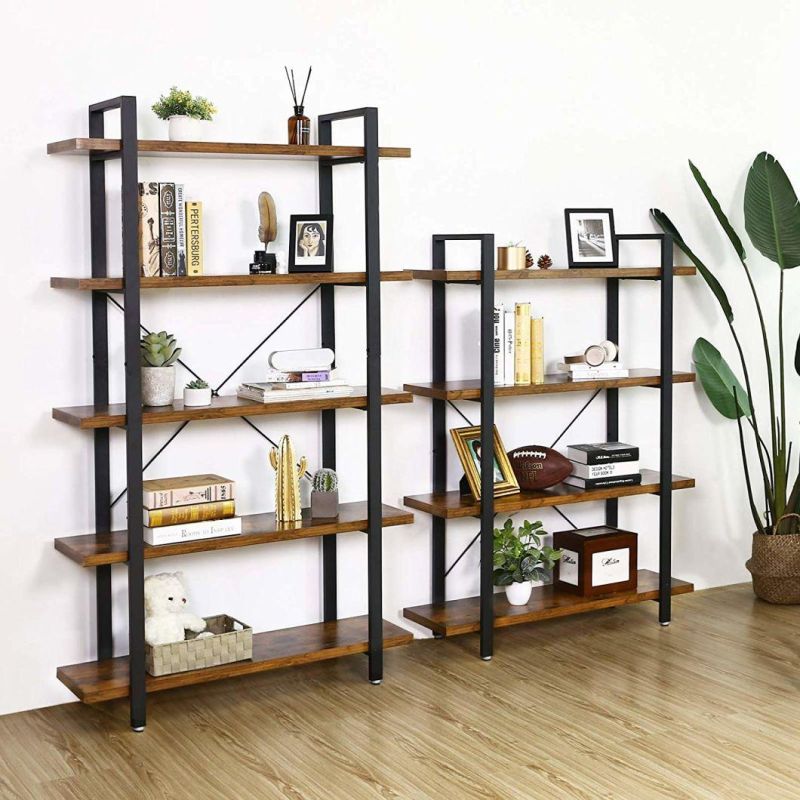 Standing Buch Regal Kinder Easy Assembly 5-Layer Industrial Stable Bookcase Storage Stehen Rack Bedroom Office Bookshelf