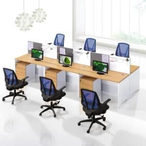 Project Model Factory Wooden 6 Seats Office Table Divider Linear Workstation