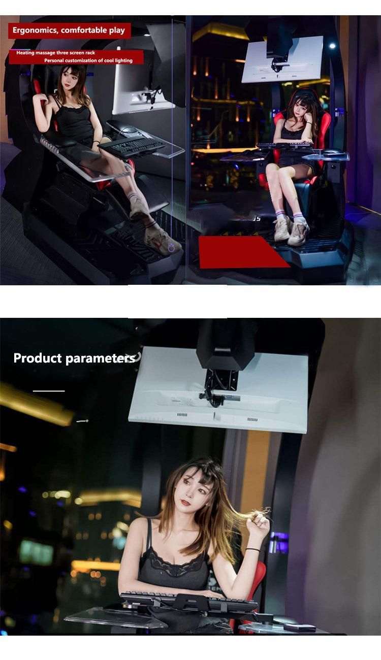 LED Light Computer Scorpion Gaming Chair PC Support 3 Monitors Fully Recline Gamer Cockpit E-Sports Ergonomic Gaming Cockpit
