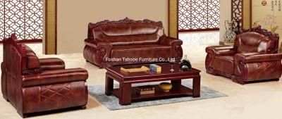 Wholesales Fashionable Genuine Leather Couch Waiting Room Sofa