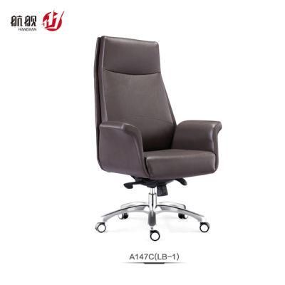 New Design Heavy Duty Comfortable Swivel Boss Office Brown Leather Recliner Chair