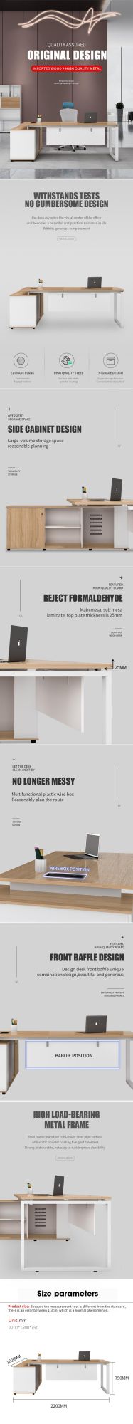 Contemporary Metal Custom High Tech Executive CEO Office Table Desk