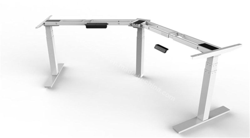 L Shape Electric Height Adjustable Sit Standing up Table Frame