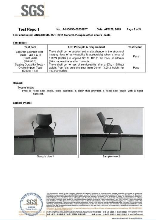 ANSI/BIFMA Standard Modern Green Plastic Office Arm Chair