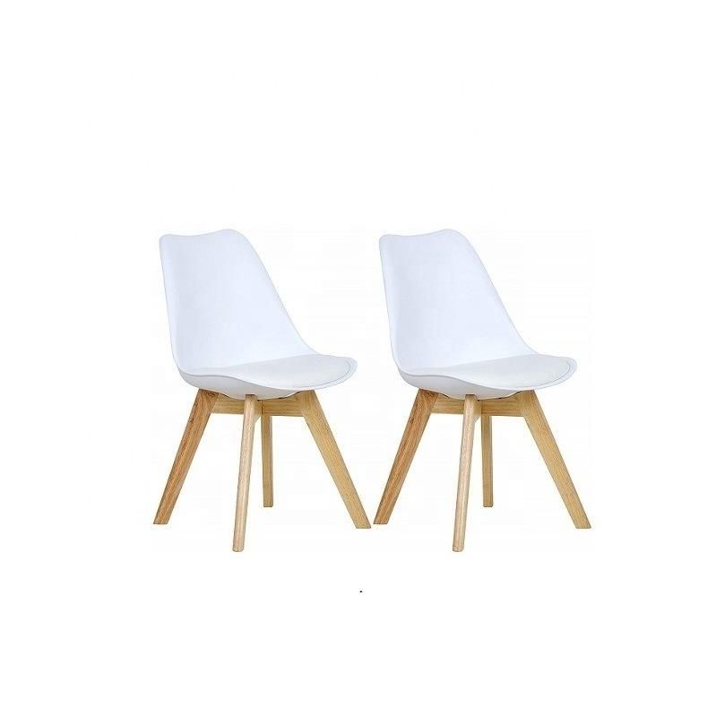 Home Furniture Dining Room Tulip Chairs with Natural Wood Leg and PP Seat Plastic Dining Chairs Nordic Chair