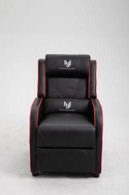 Black Leather Gaming Chair Reclining with High Back