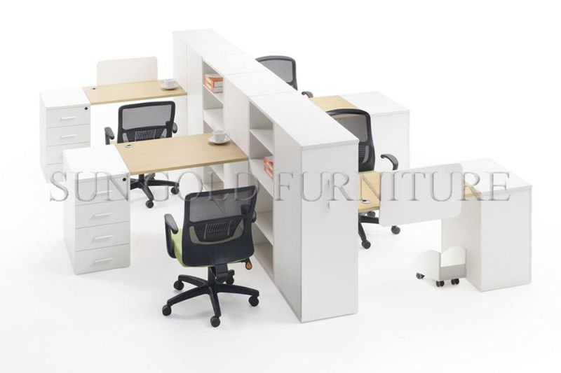 Modern Small Call Center Desk Office Workstation Cubicle for 6 Person