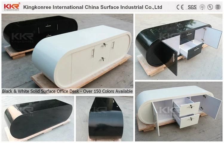 Modern Curved Acrylic Solid Surface Office Counter