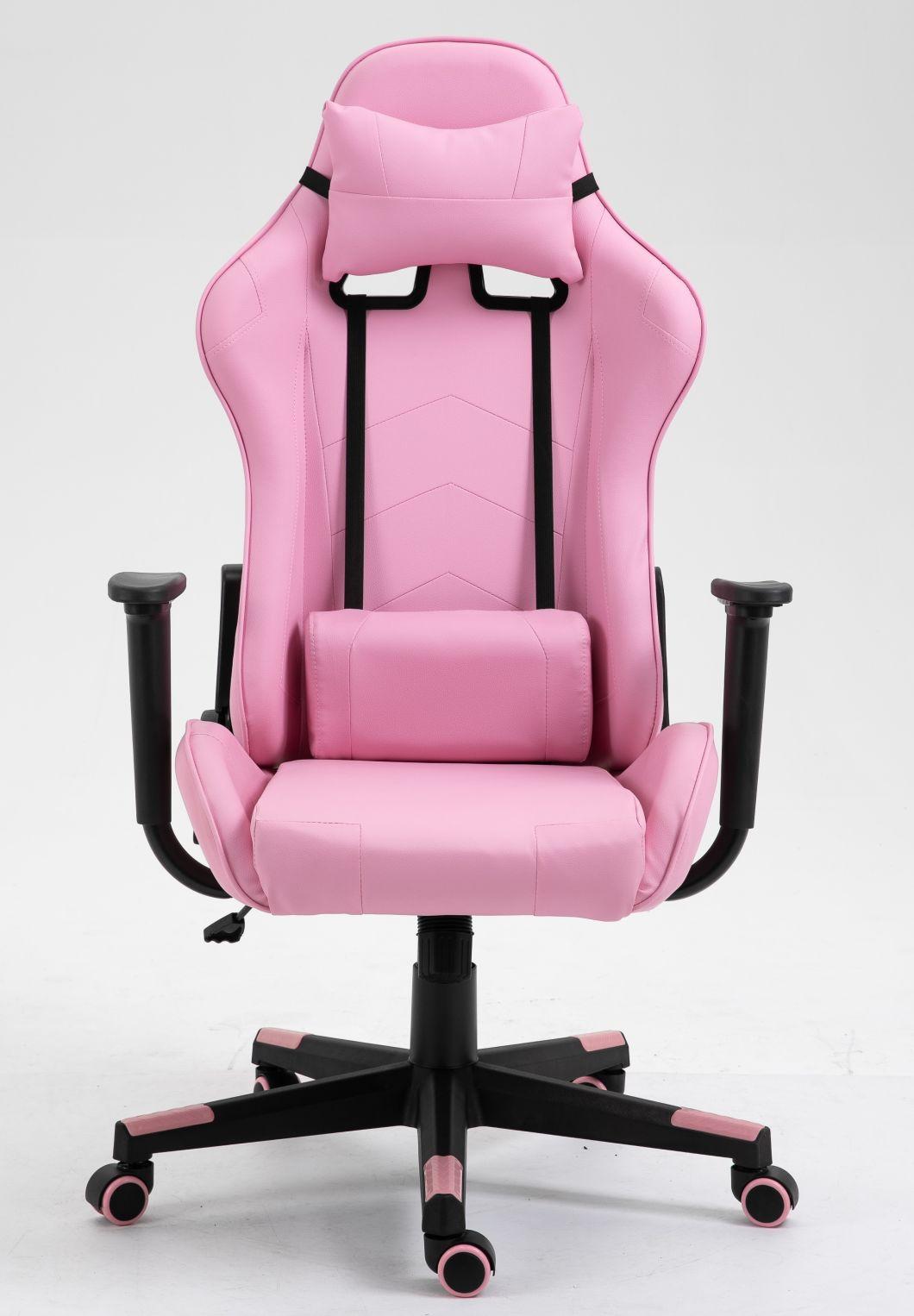 Ergonomic Swivel Adjustable PU Leather Computer Silla Girl Women Pink Gaming Chair