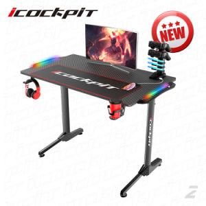 Saitu New Model Office Furniture Modern Small Surface Computer RGB Light Desk Samrt Gaming Desk