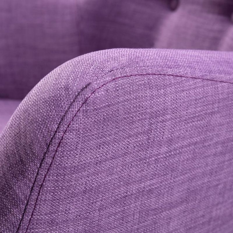 Nordic Sofa Chair Purple Color Fabric Arm Chair for Hotel Furniture