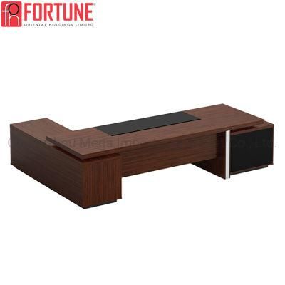 Modern L Shape Walnut Office Eecutive Desk