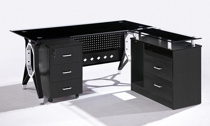 Chinese Wholesale Black Glass Modern CEO Office Executive Desk