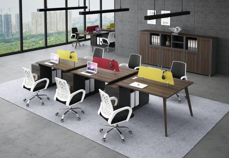 Foshan Manufacturer Office Workstation Wooden Leg Computer Desk with Drawer