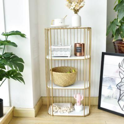 Golden Rack Unfolding Metal Multi-Functional Floor Bookcase