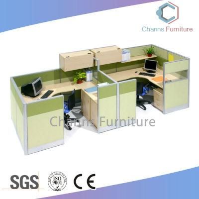 Modern Furniture Wood Workstation Two Seats Office Cubicle with Cabinet (CAS-W41229)