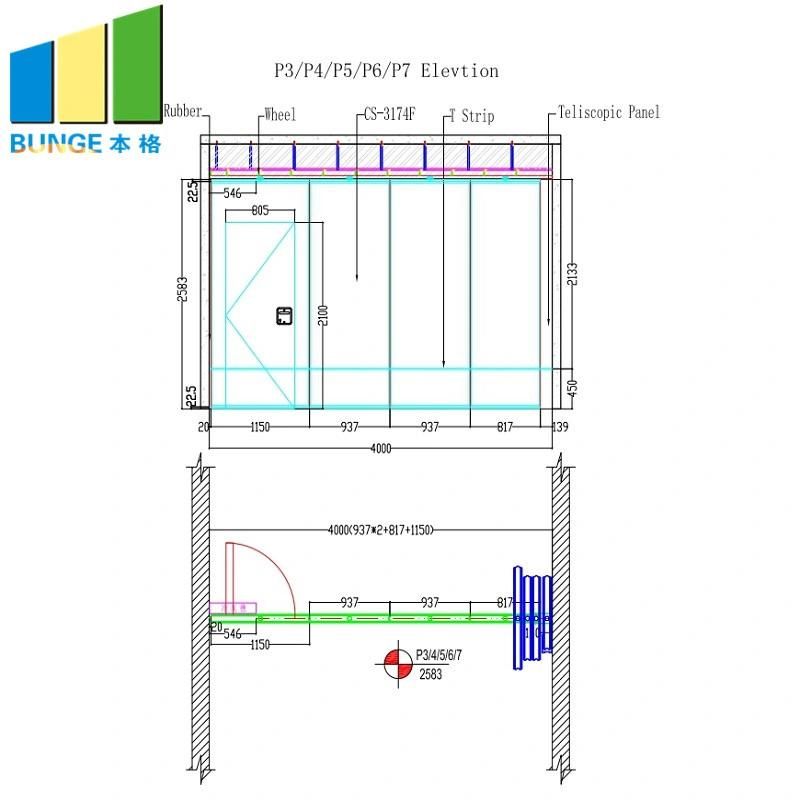 Ballroom Sound Proof Folding Partitions Movable Wooden Partition Wall