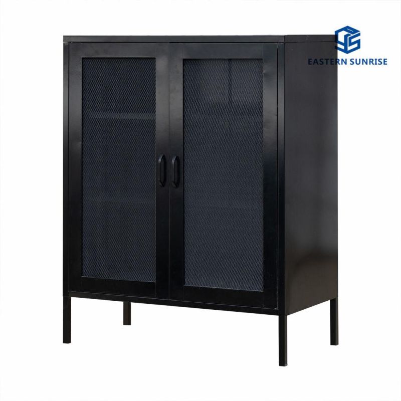 Living Room Fashion Design Metal Steel Nightstand Storage Cabinet