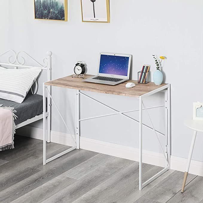 Nova Metal and Wood Combo Folding Computer Desks for Small Space