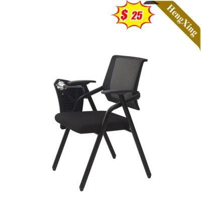 High End Popular Office Furniture Chairs with Writing Tablet Black PP Plastic Backrest and Fabric Foam Cushion Conference Training Chair